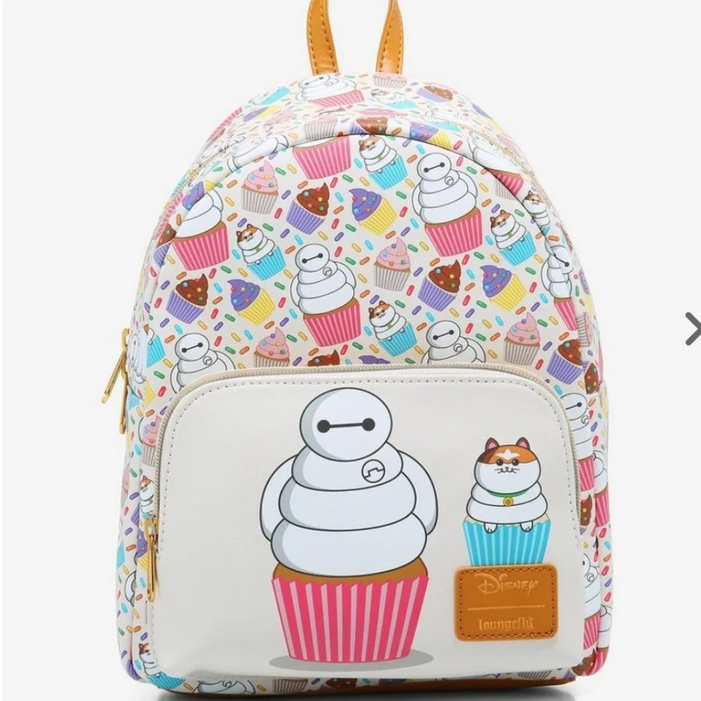 Loungefly Baymax cupcake mini backpack and makeup bag